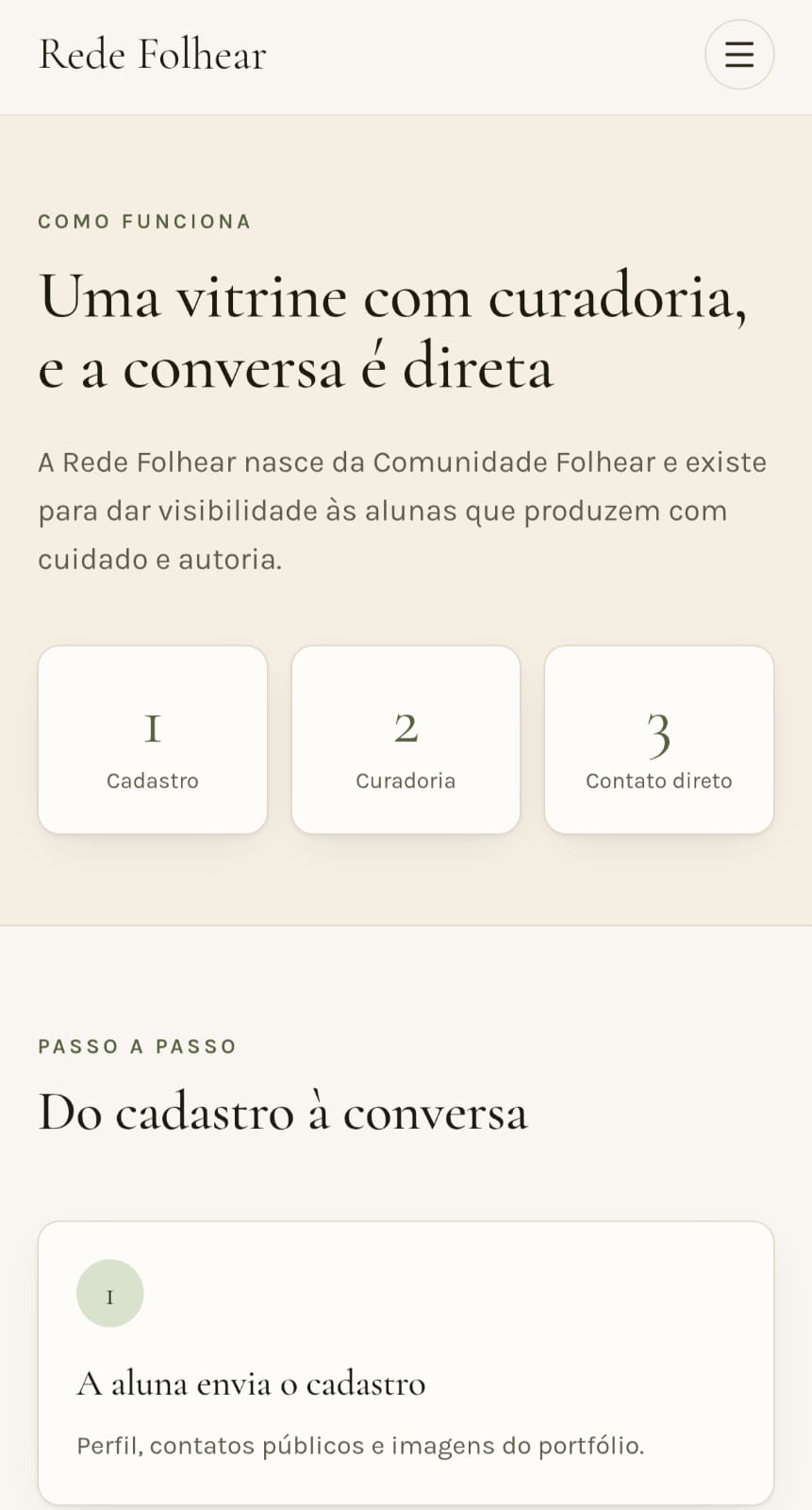 Tela 5 do site da Rede Folhear