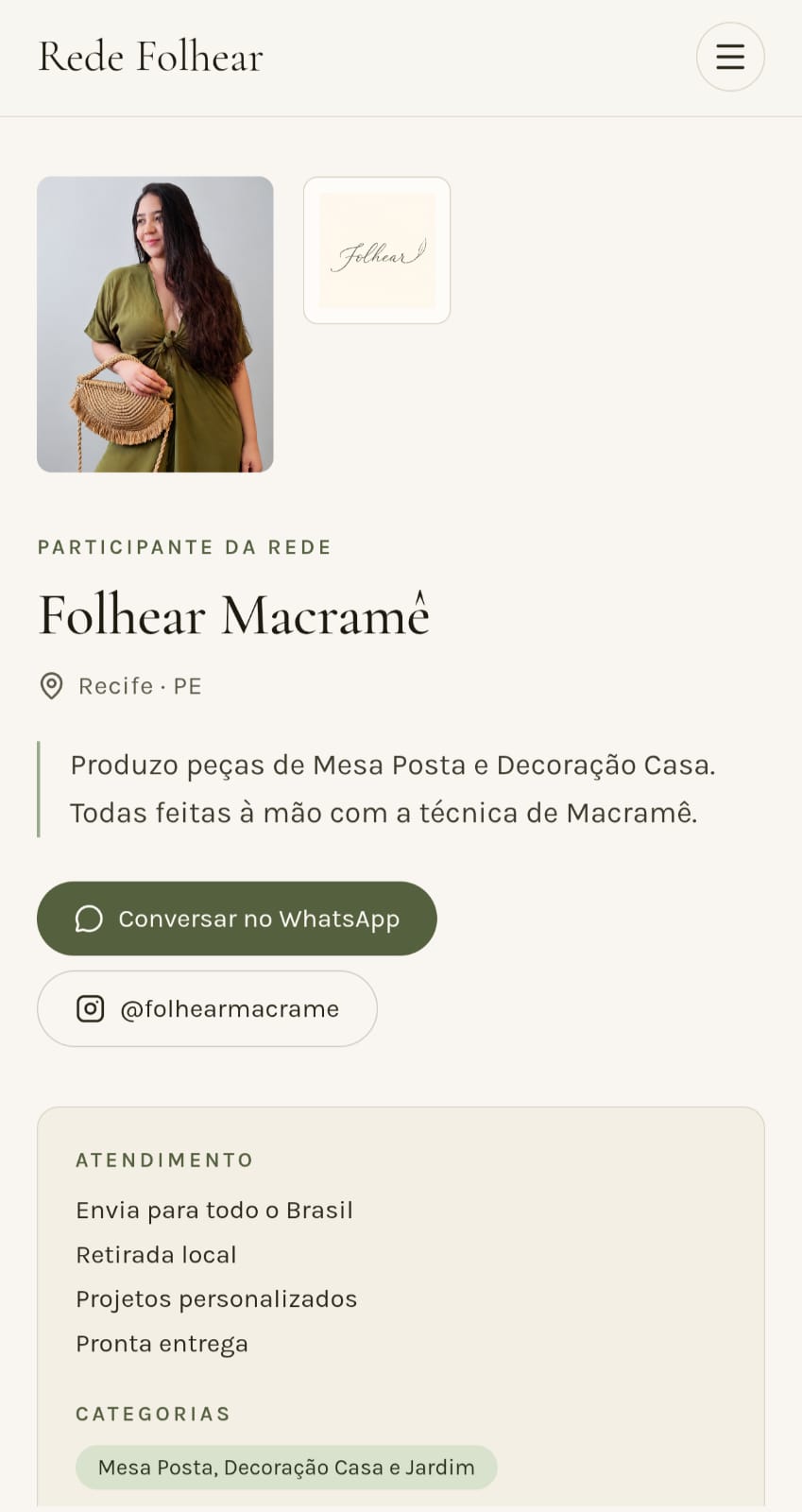 Tela 3 do site da Rede Folhear
